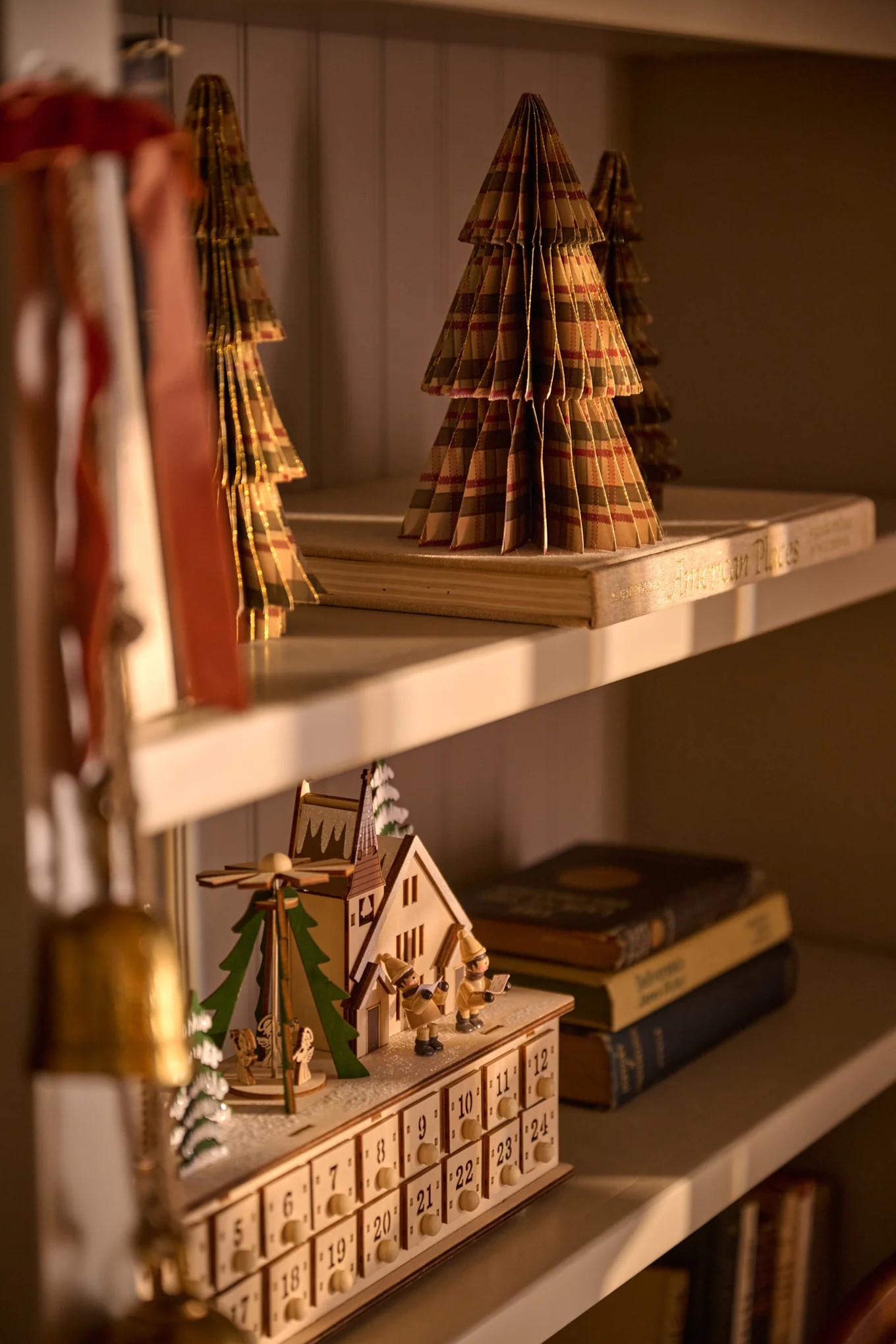 Classic Christmas Plaid Set of 9 Decorative Paper Trees | Magnolia