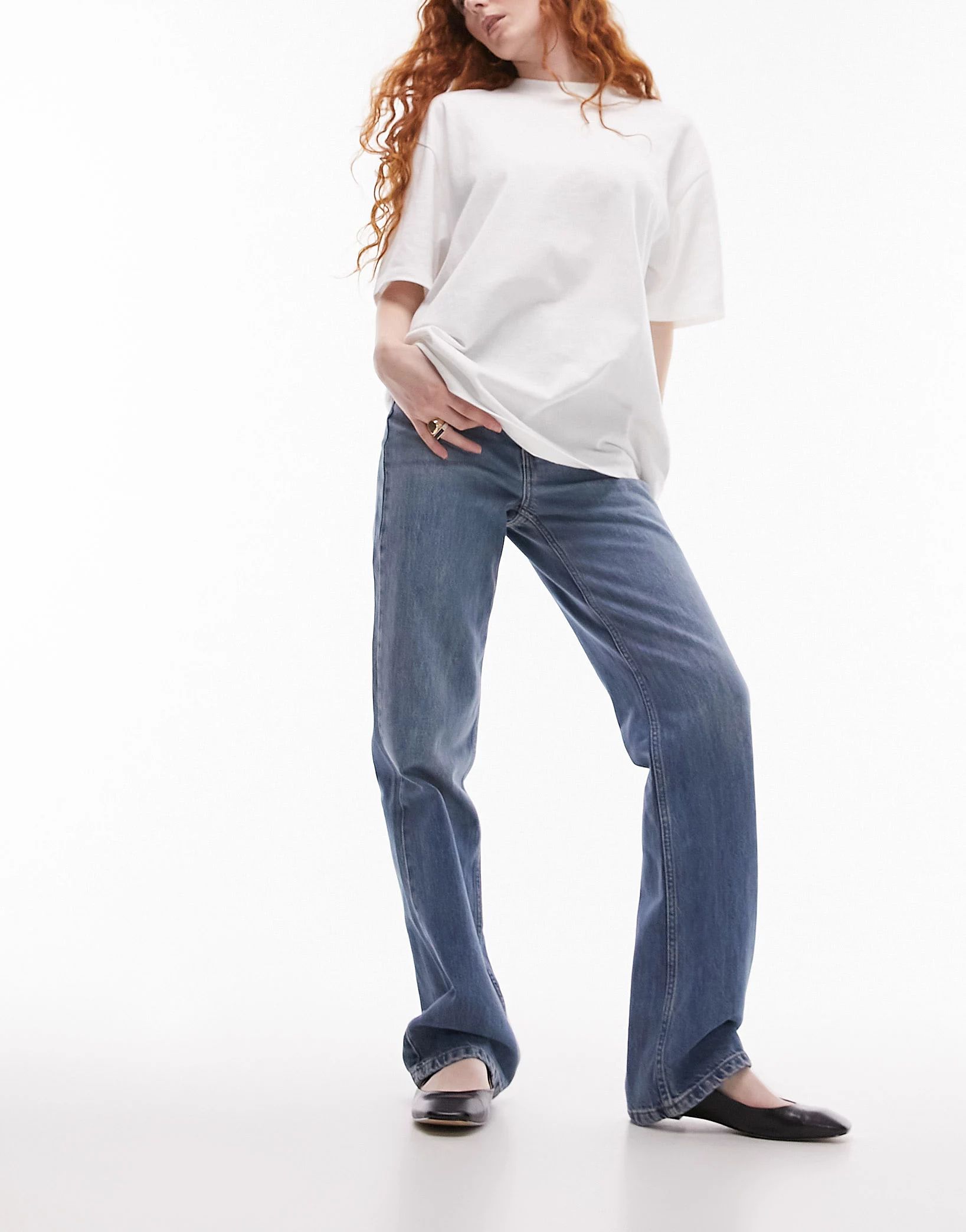 Topshop Kort jeans in mid blue | ASOS (Global)