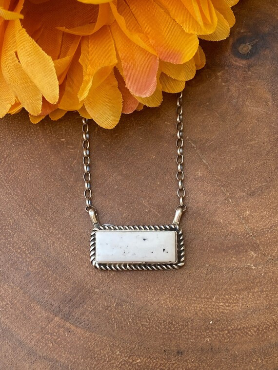 Augustine Largo White Buffalo & Sterling Silver Bar Necklace | Etsy (US)