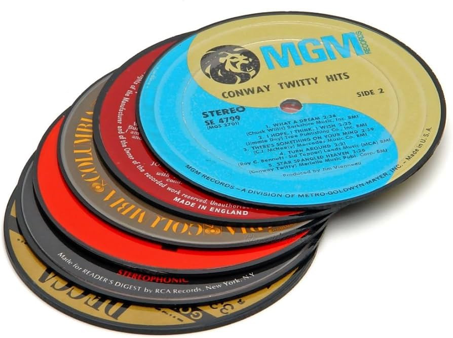 Vintage LP Record Coasters - Set of 6 | Amazon (US)