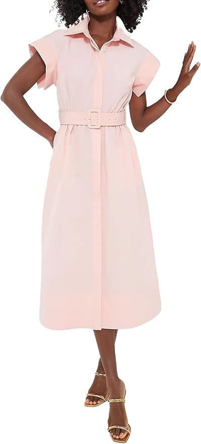 Womens Turn Down Collar Shirt Dress Short Wing Sleeve Button Down Dress Trench Coat Formal Elegan... | Amazon (US)