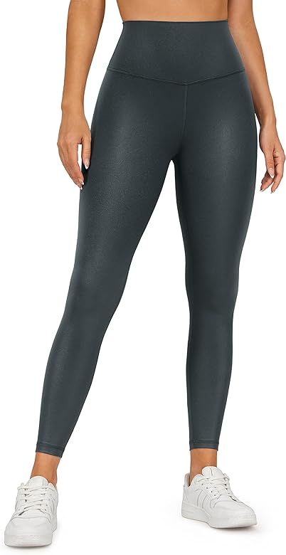 CRZ YOGA Butterluxe Matte Faux Leather Leggings for Women 25" - High Waisted Stretch Ankle Leathe... | Amazon (US)