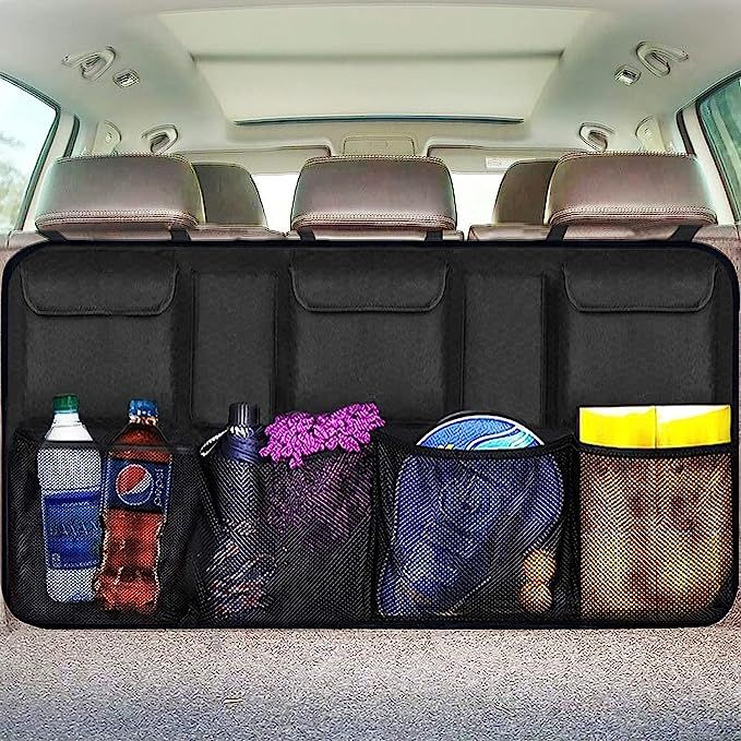 EldHus Rear Car Organizer Storage, Trunk Organizer for Back Seat Car Backseat Organizers with Poc... | Amazon (US)