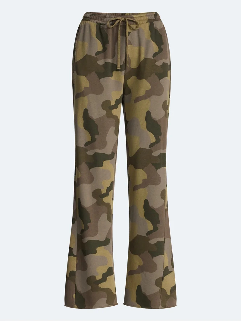 Scoop Women\u2019s and Women's Plus Mineral Washed Fleece Flare Leg Sweatpants, Sizes XS-4X | Walmart (US)