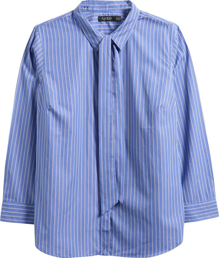 Stripe Cotton Button-Up Shirt with Removable Tie | Nordstrom