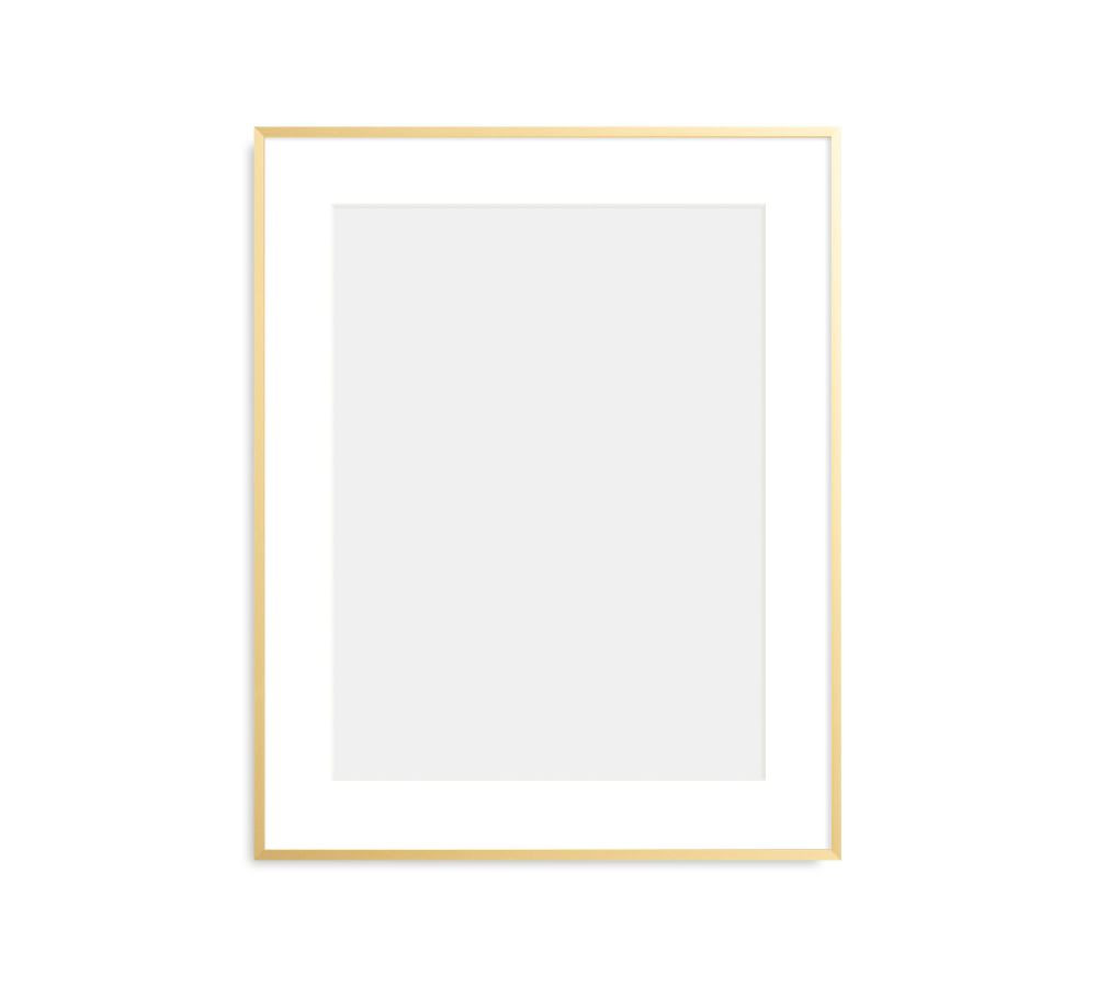 Metal Gallery Frame, 3" Mat, 18x24 - Matte Gold | Pottery Barn (US)