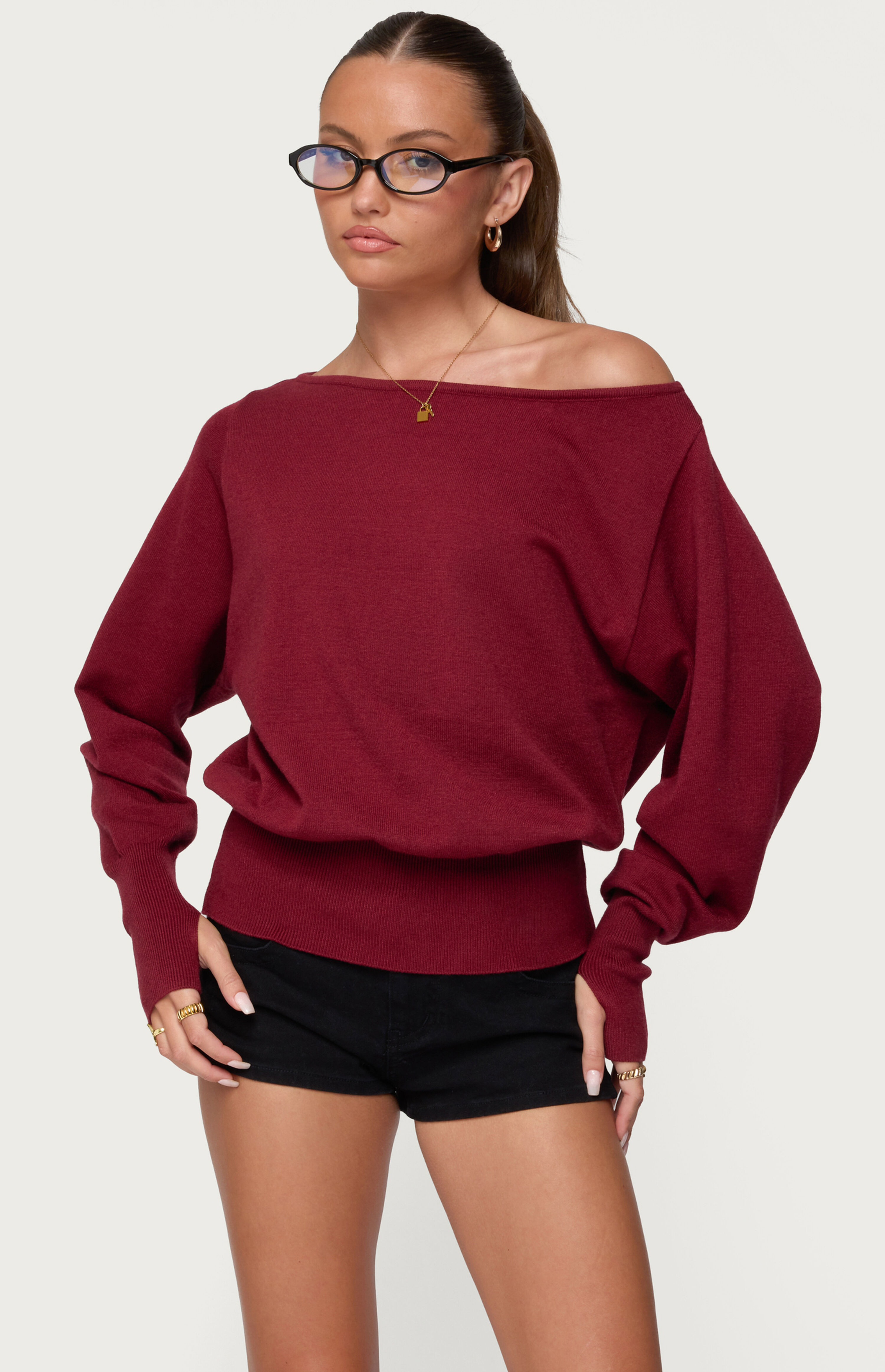 Edikted Off Shoulder Oversized Sweater | PacSun