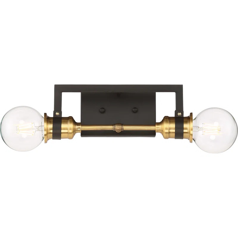 2-Light Dimmable Warm Brass / Black Bath Bar | Wayfair North America