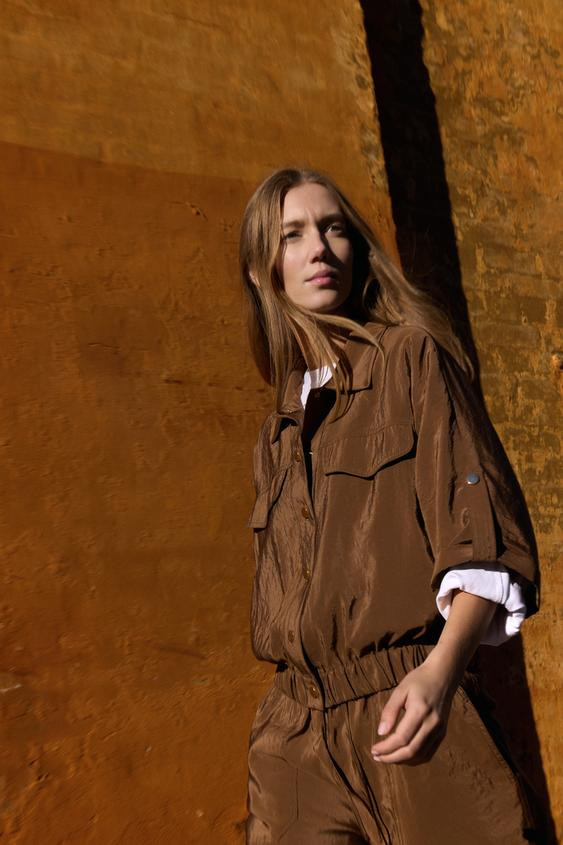 SHORT SLEEVE SAFARI SHIRT$ 59.90 Toffee StoneToffee | 1608/126/745Add to cartAddLapel collar shir... | Zara US