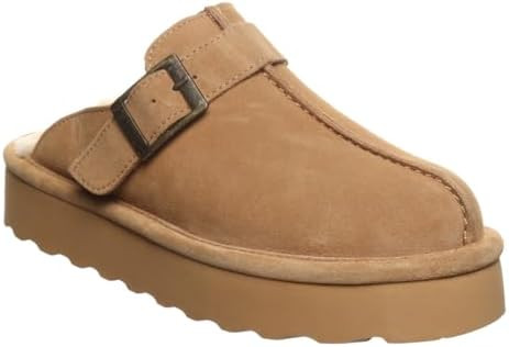 BEARPAW Women's Moxie Platform Lo Iced Coffee Solid Slipper | Amazon (US)