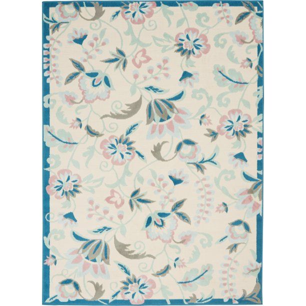 Walmart Bliss Cottage Floral Ivory/Multicolor Area Rug | Walmart (US)