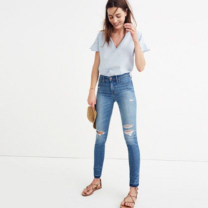9" High-Rise Skinny Jeans in Winifred Wash: Drop-Hem Edition | Madewell