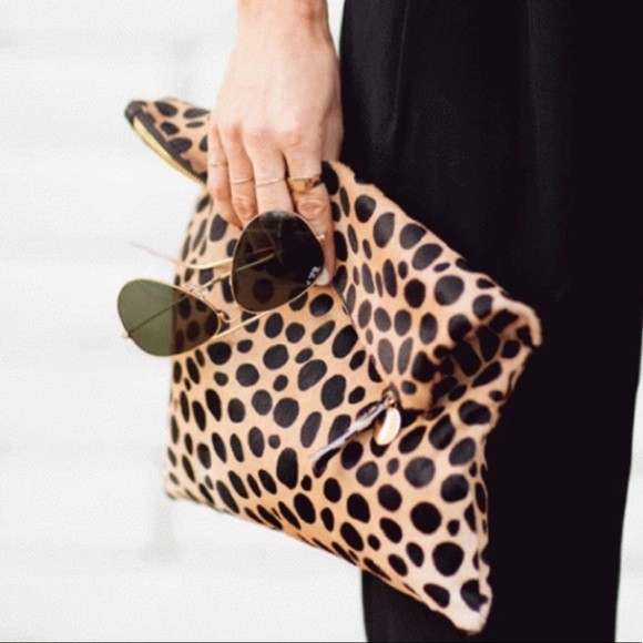 ❤️ Clare V. Foldover Leopard Clutch | Poshmark