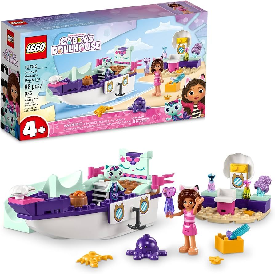 LEGO Gabby's Dollhouse Gabby & Mercat’s Ship & Spa 10786 Building Toy for Fans of The DreamWork... | Amazon (US)