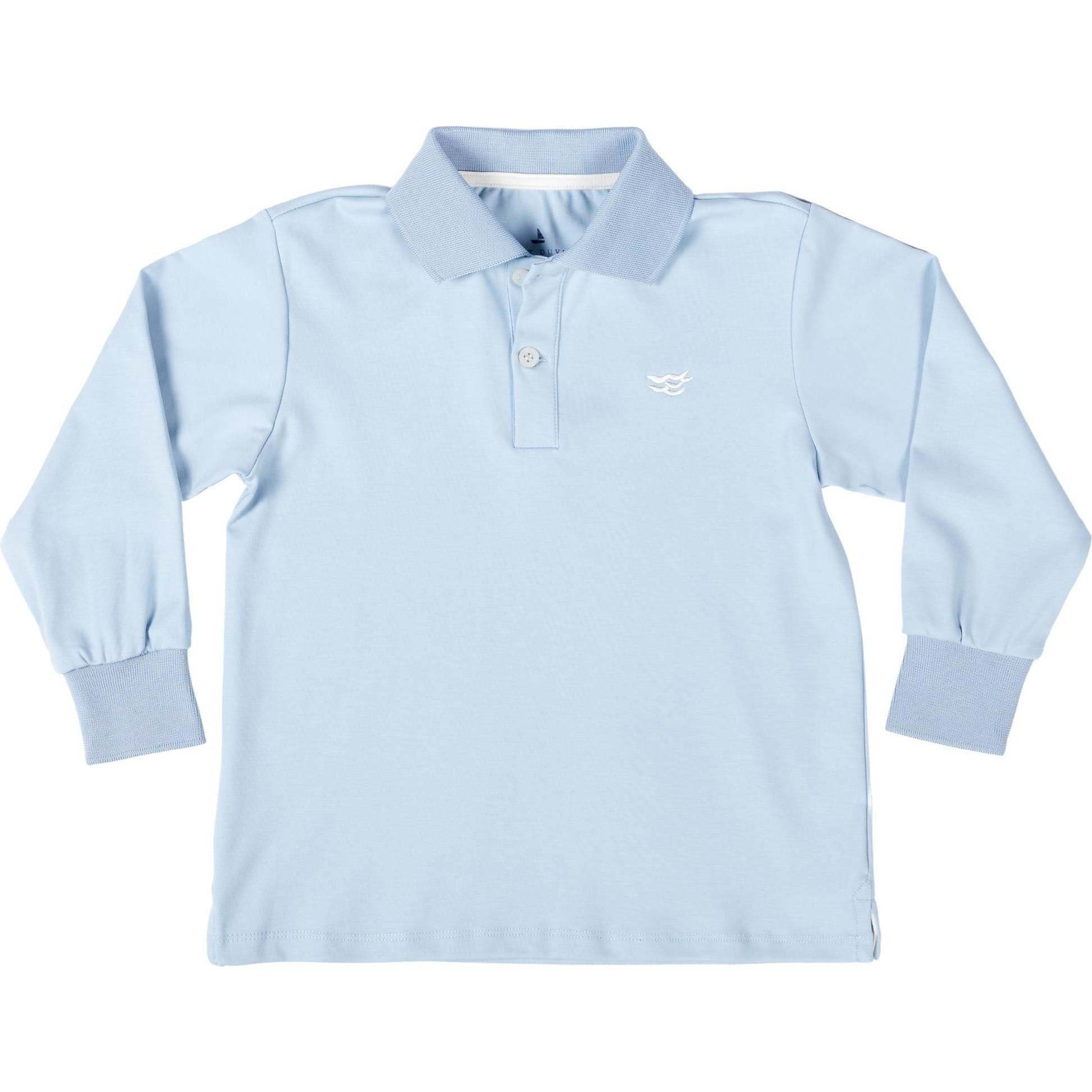 Long Sleeve Carter Polo, Bay Tree Blue | Maisonette