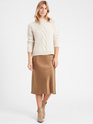 Petite Heritage Washable Silk Bias-Cut Skirt | Banana Republic (US)