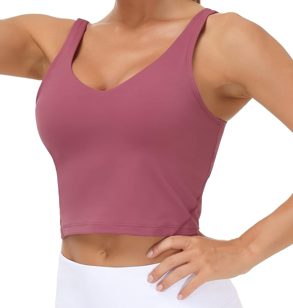 THE GYM PEOPLE Womens' Sports Bra Longline Wirefree Padded with Medium Support | Amazon (US)