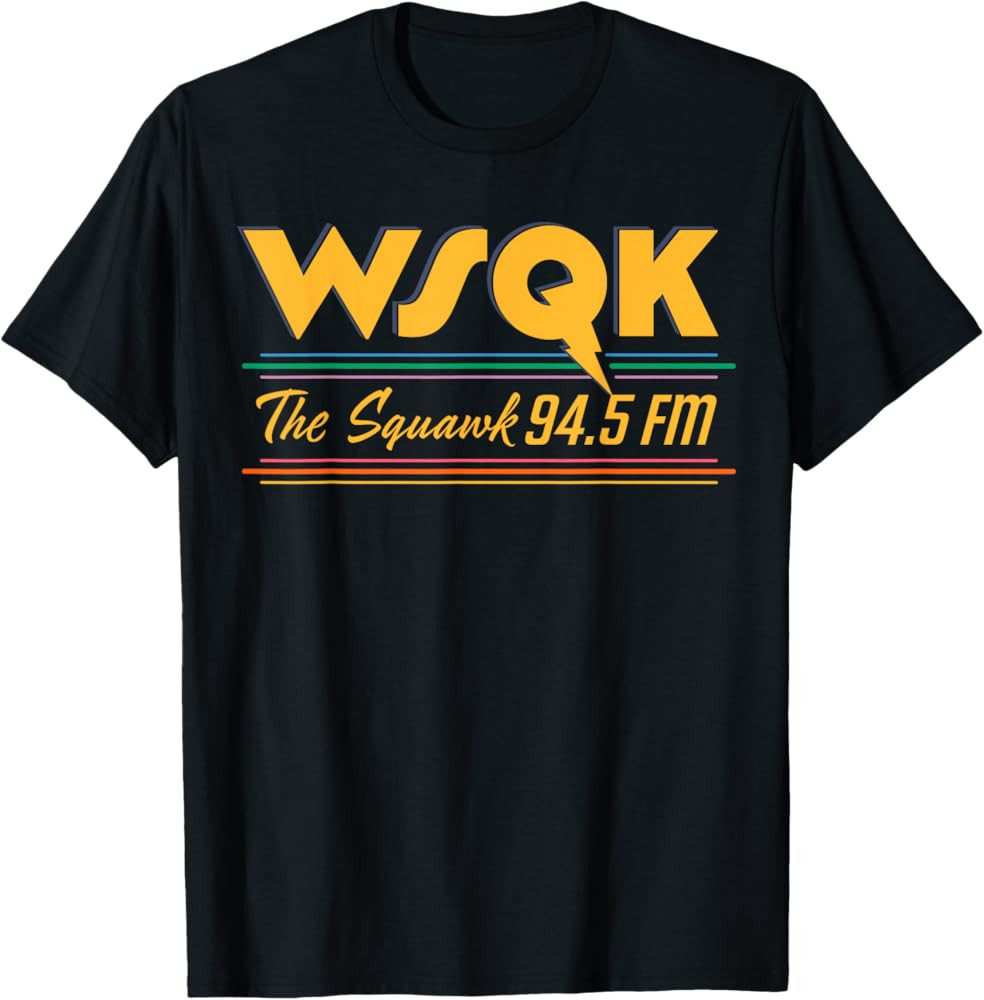 Stranger Things Season 5 WSQK The Squawk 94.5 FM Retro Logo T-Shirt | Amazon (US)