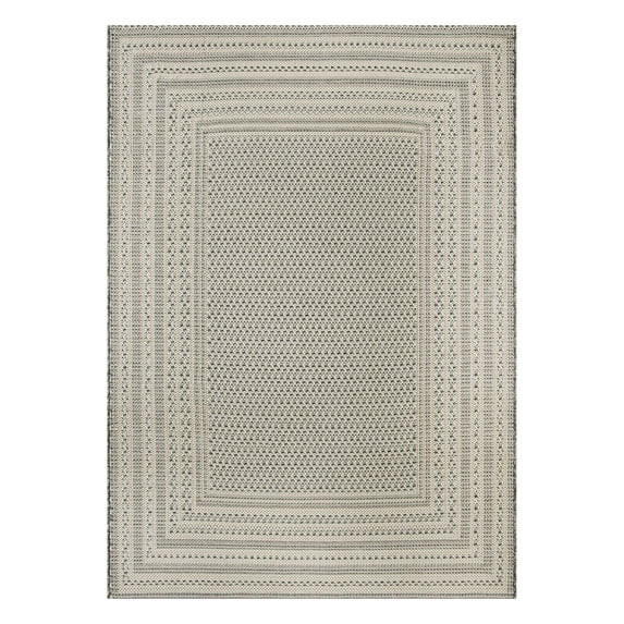 Better Homes & Gardens 7’x10’ Woven Gray Border Outdoor Rug | Walmart (US)
