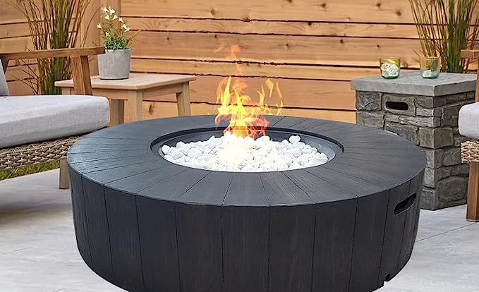 Propane Fire Pit for Outside Patio - Outdoor Gas Fire Pit Table - 42 inch Round Base Patio Heater... | Amazon (US)