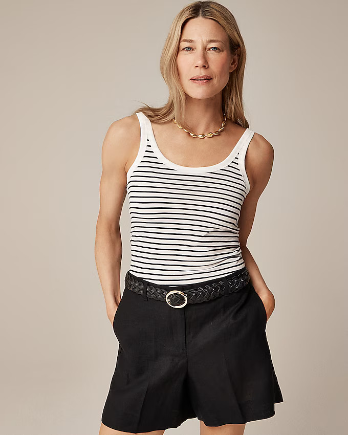 Feather jersey slim-fit tank in stripe | J. Crew US
