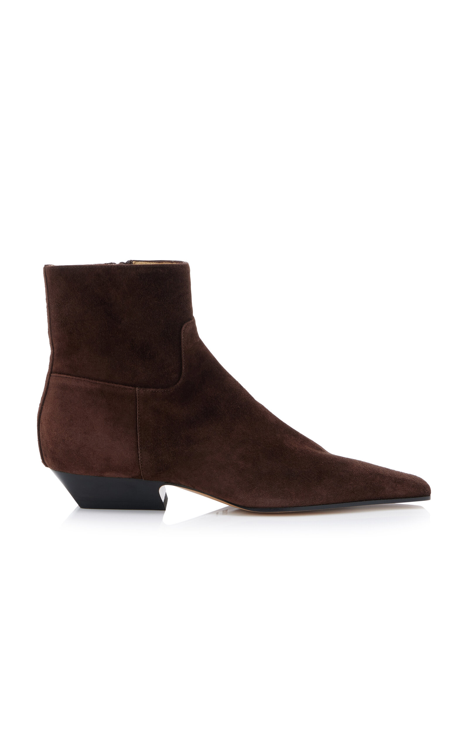 Khaite Marfa Suede Western Ankle Boots - Moda Operandi | Moda Operandi (Global)