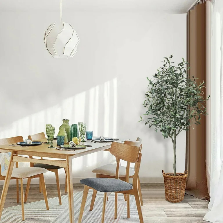 5FT Artificial Olive Tree Fake Potted Olive Tree with Planter Large Faux Olive Branches and Fruit... | Walmart (US)