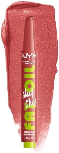 NYX PROFESSIONAL MAKEUP Fat Oil Slick Click, Lightweight, Buildable, Pigmented Vegan Lip Balm - N... | Amazon (US)