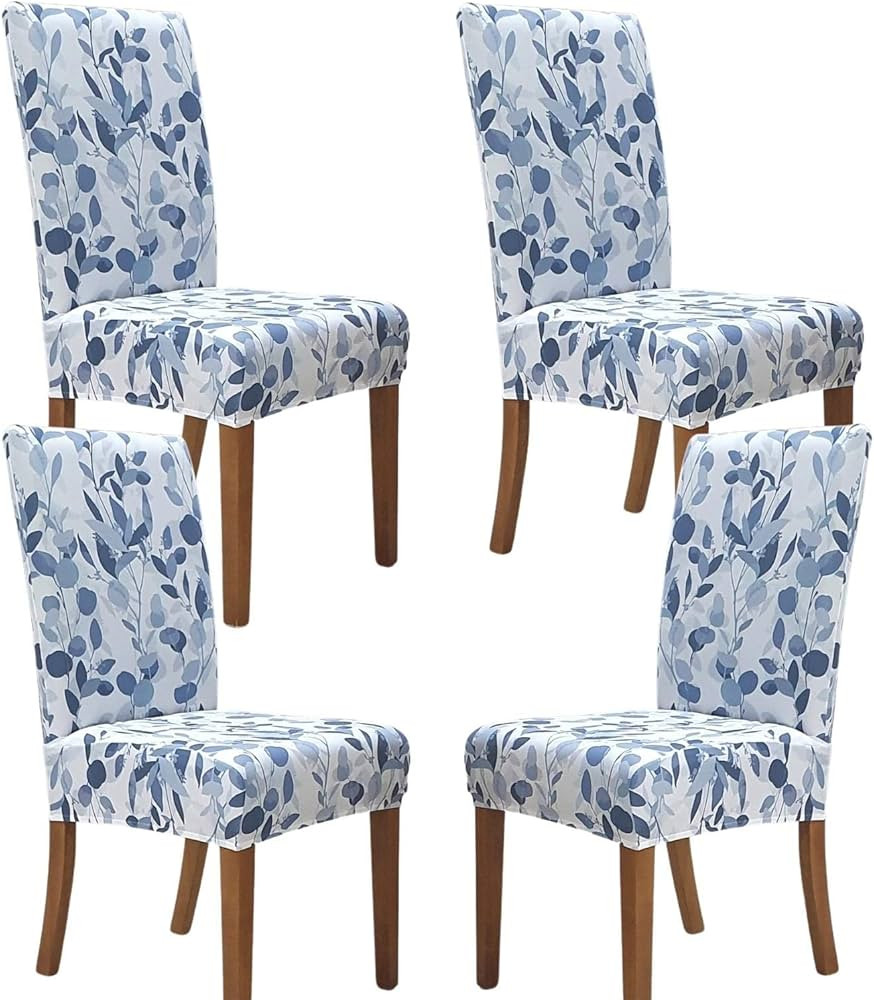 SPRINGRICO Chair Covers for Dining Room Set of 4, Stretch Dining Chair Cover, Washable Spandex Ki... | Amazon (US)