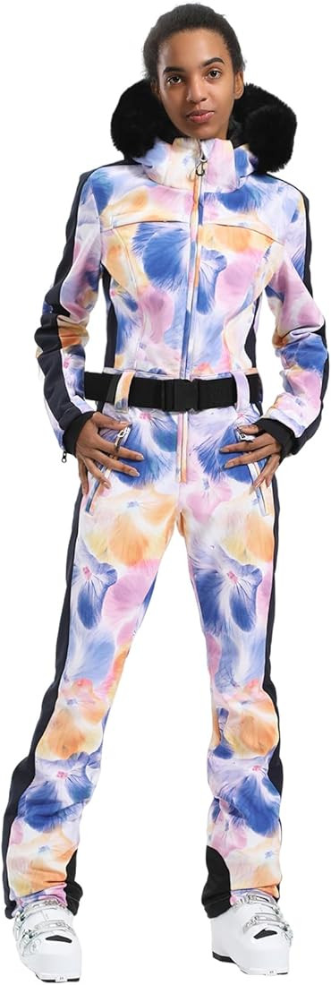 GSOU SNOW Womens Ski Suit One Piece Snowsuit Snowboard Slim Insulated Jumpsuit Jacket Waterproof ... | Amazon (US)