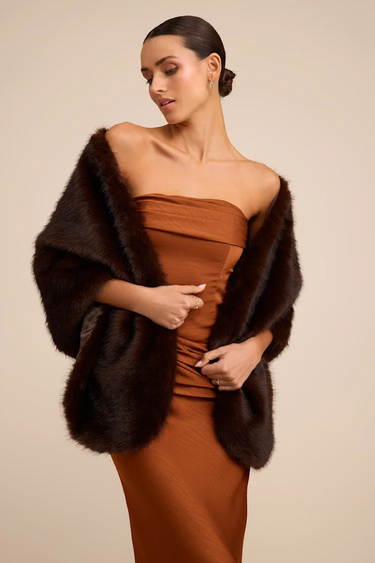Upscale Approach Dark Brown Faux Fur Stole | Lulus