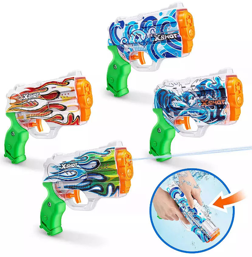 Zuru X-Shot Fast-Fill Skins Nano Water Blaster - 4-Pack | DICK'S Sporting Goods
