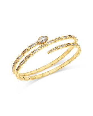 Bloomingdale's Fine Collection Diamond Serpent Flexible Wrap Bangle Bracelet in 14K Yellow Gold, ... | Bloomingdale's (US)