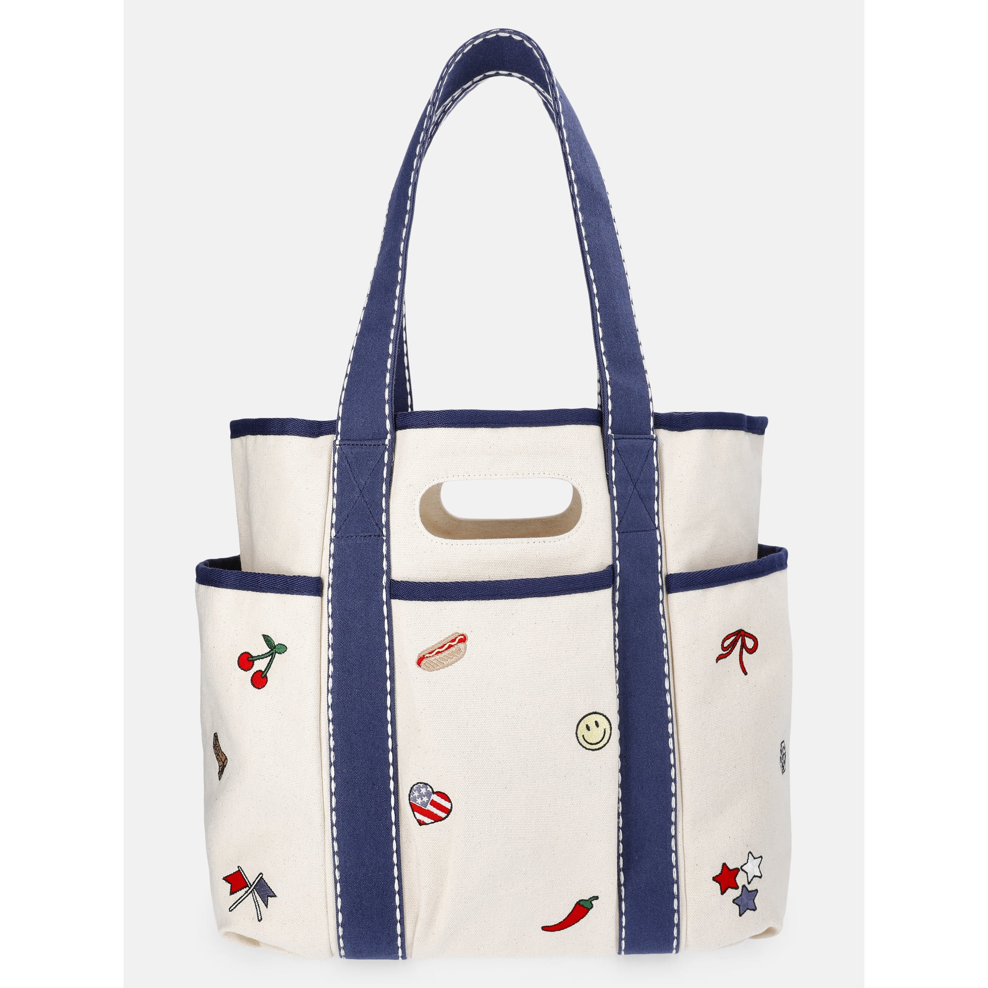 No Boundaries Women's Americana Cut Out Tote Bag, Natural | Walmart (US)