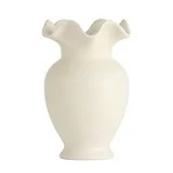 Home Decor Collection Ruffle Shaped off-White Ceramic Indoor Tabletop Vase - Walmart.com | Walmart (US)