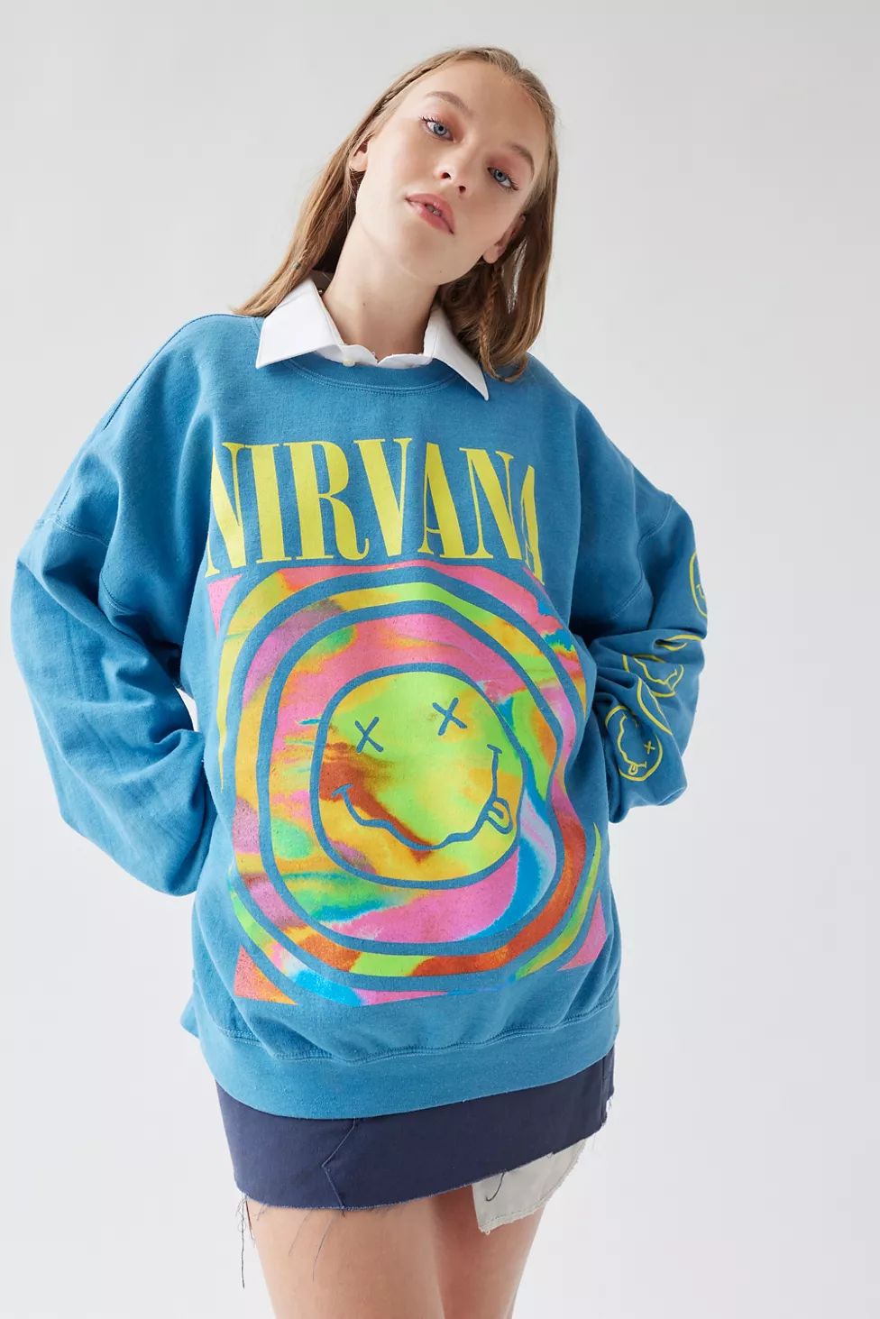 Nirvana Smile Overdyed Sweatshirt | Urban Outfitters (US and RoW)