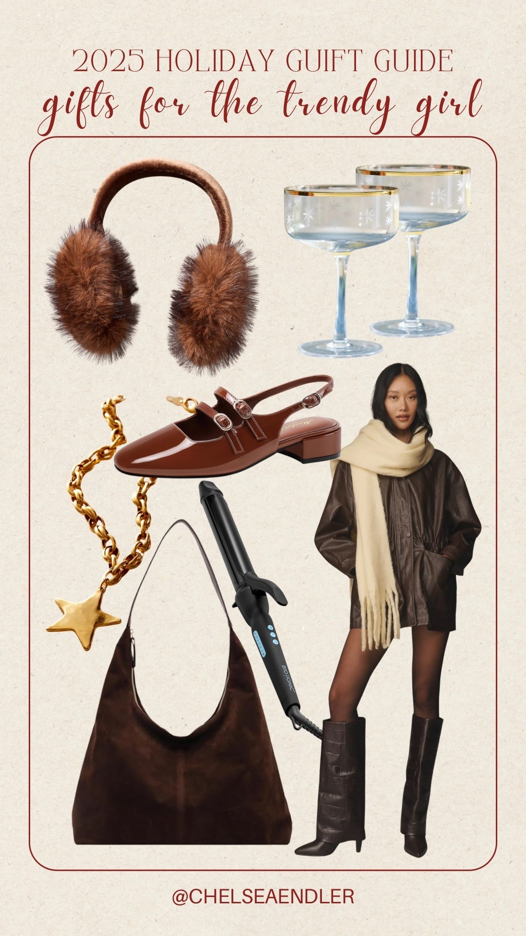 Holiday gift guide for the trendy girl 🤎🌟

#giftguide #2025holidaygifts #holidaygifts #browns #trendy #brownboots #highboots #coupeglasses #starnecklace #earmuffs #furearmuffs #kittenheels #maryjaneshoes #suedeshoulderbag #cozyscarf #anthropologie #amazon #freepeople 

#LTKCyberWeek #LTKGiftGuide #LTKStyleTip
