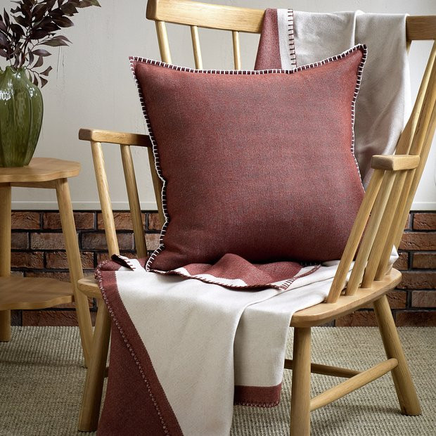 Buy Habitat Blanket Stitch Cushion - Berry - 50x50cm | Cushions | Argos | argos.co.uk