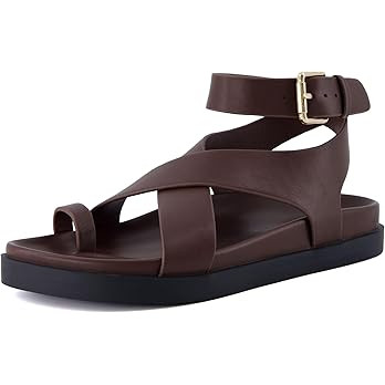 Amazon.com | CUSHIONAIRE Entry Womens Ankle Wrap Molded Footbed Sandal with Adjustable Strap | No... | Amazon (US)