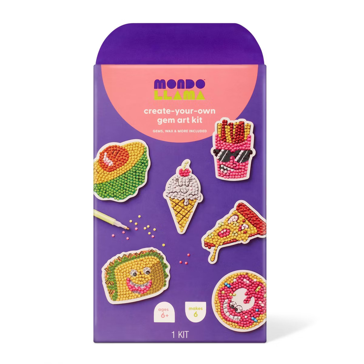 6ct Food Gem Art Sticker Craft Kit- Mondo Llama™ | Target