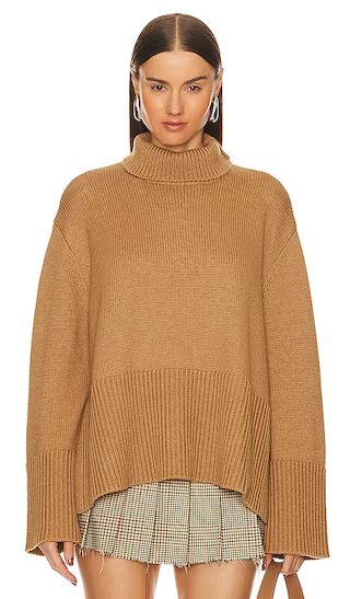 Della Turtleneck Pullover in Camel | Revolve Clothing (Global)