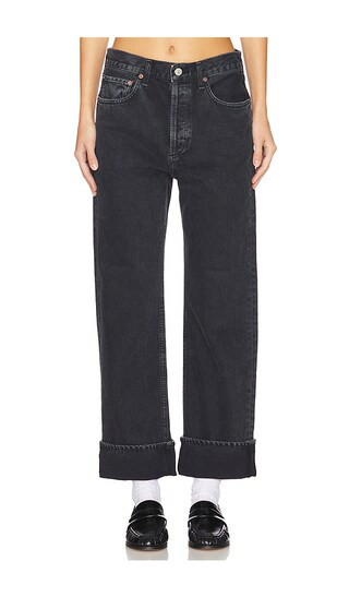 AGOLDE Fran Straight Jeans in Black. - size 25 | Revolve Clothing (Global)