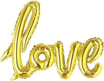Giant Multicolor Love Letter Foil Balloons Champagne Love Balloon, Wedding Party Decoration Valen... | Amazon (US)