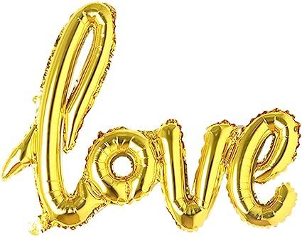 Giant Multicolor Love Letter Foil Balloons Champagne Love Balloon, Wedding Party Decoration Valen... | Amazon (US)