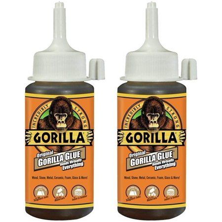 Gorilla Original Gorilla Glue, Waterproof Polyurethane Glue, 4 ounce Bottle, Brown, (Pack of 2) | Walmart (US)