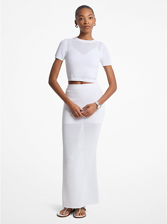Crocheted Viscose Blend Maxi Skirt | Michael Kors US