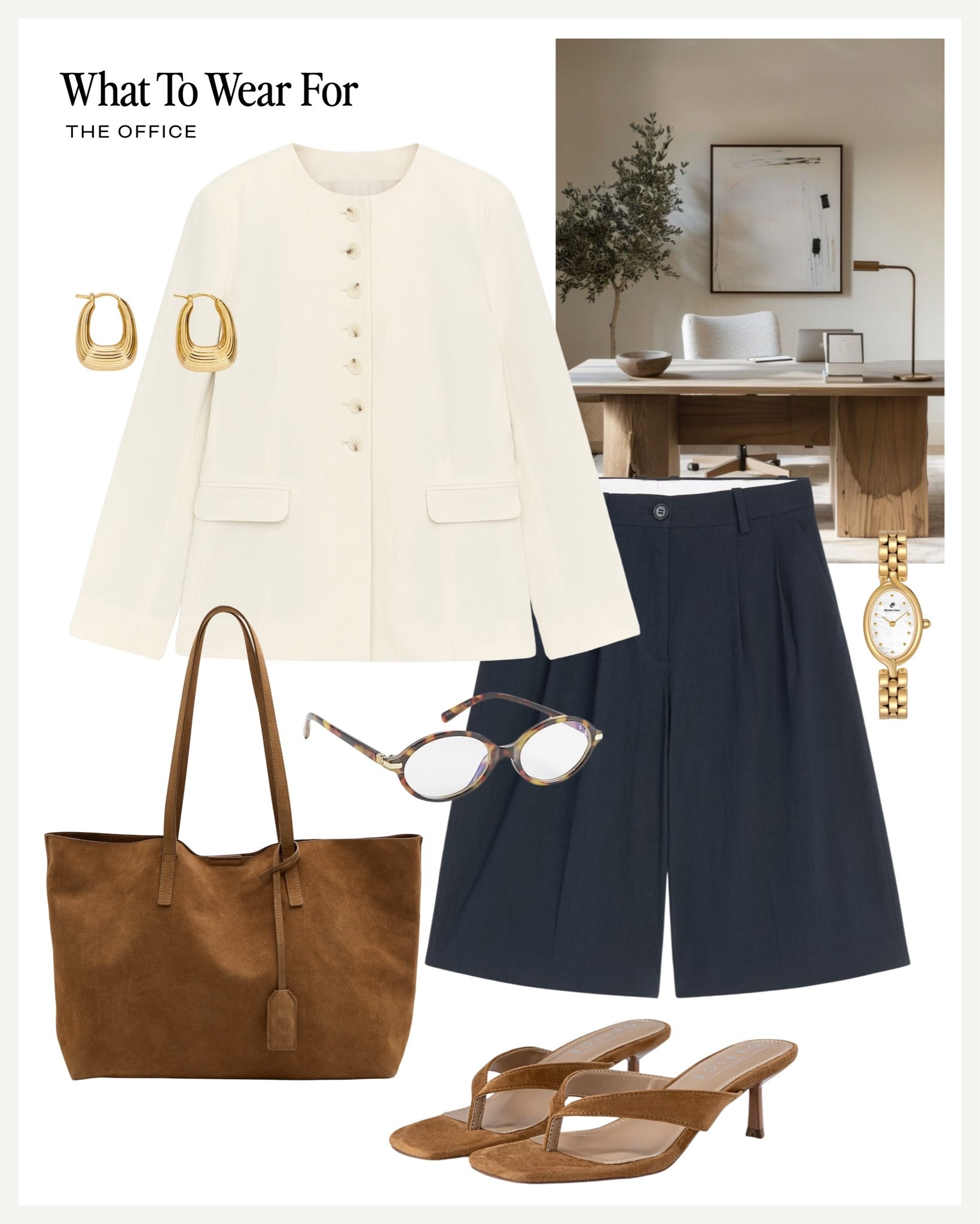 Office outfit inspo 💻 

Summer workwear, linen blazer, navy shorts, suede bag, Arket

#LTKsummer #LTKworkwear