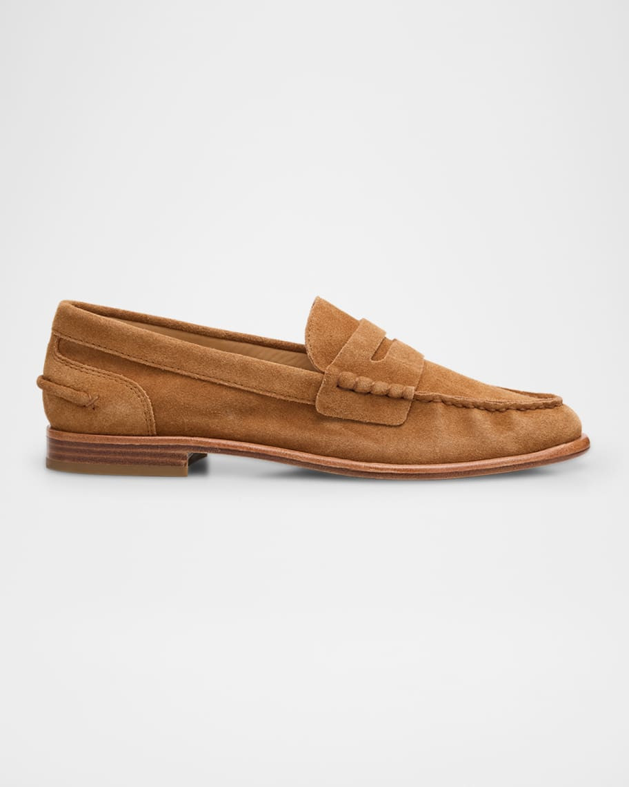 Rag & Bone Carter Suede Penny Loafers | Neiman Marcus