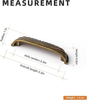 Goo-Ki 2.5'' (64mm) Hole Centers Antique Brass Cabinet Pulls,Accessible Luxury Zinc Alloy Din Cup... | Amazon (US)