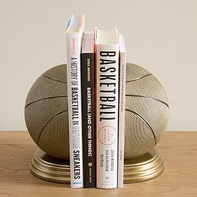 Basketball Shaped Bronze Bookends - Set of 2 | Pottery Barn Teen